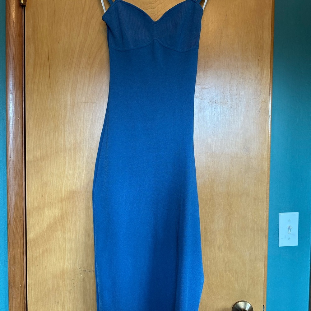 Babaton Cornflower Blue Bodycon Midi Dress